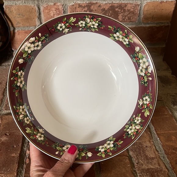 Sakura Spendor Burgundy Side Vegetable Serving Bowl - Picture 2 of 5